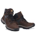 Bota Coturno Adventure Confort Edge em Couro Legítimo Palmilha em Gel com C.A Café