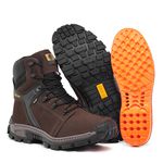 Bota Coturno Adventure Confort Edge em Couro Legítimo Palmilha em Gel com C.A Café