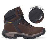Bota Coturno Adventure Confort Edge em Couro Legítimo Palmilha em Gel com C.A Café