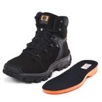 Bota Coturno Adventure Confort Edge em Couro Legítimo Palmilha em Gel com C.A Preto