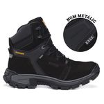 Bota Coturno Adventure Confort Edge em Couro Legítimo Palmilha em Gel com C.A Preto