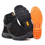 Bota Coturno Adventure Confort Edge em Couro Legítimo Palmilha em Gel com C.A Preto