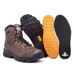 Bota Adventure Coturno Militar Confort em Couro Legítimo Cano Alto Chocolate