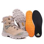 Bota Adventure Coturno Militar Confort em Couro Legítimo Cano Alto Areia