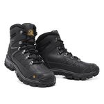 Bota Adventure Coturno Militar Confort em Couro Legítimo Cano Alto Preto