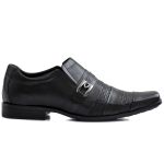 Sapato Social Masculino Italy Preto Em Couro