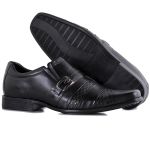 Sapato Social Masculino Italy Preto Em Couro