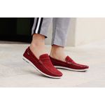 Mocassim Drive Masculino Nobuck Bordô