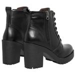 Coturno Feminino Confort em Couro - Preto