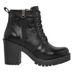 Coturno Feminino Confort em Couro - Preto