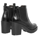  Bota Feminina Chelsea Country Confort em Couro Salto Alto - Preto