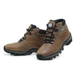 Coturno Adventure Confort Em Couro Palmilha Gel - Amarelo
