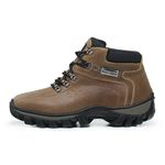 Coturno Adventure Confort Em Couro Palmilha Gel - Amarelo