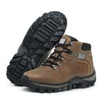 Coturno Adventure Confort Em Couro Palmilha Gel - Amarelo