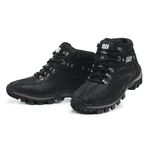 Coturno Adventure Confort em Couro Palmilha Gel - Preto