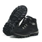 Coturno Adventure Confort em Couro Palmilha Gel - Preto