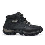 Coturno Adventure Confort em Couro Palmilha Gel - Preto