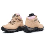 Tênis Coturno Adventure Confort Feminino em Couro - Cáqui