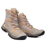 Bota Adventure Militar Confort em Couro Cano Alto - Areia
