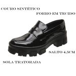 Sapato Mocassim Feminino Tratorado - Preto