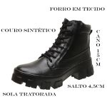 Coturno Feminino Sola Tratorada - Preto