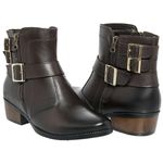 Bota Feminina Confort em Couro Legítimo com Zíper - Café