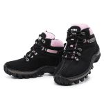 Coturno Adventure Confort Feminino em Couro - Preto
