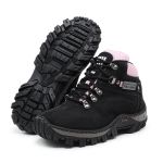 Coturno Adventure Confort Feminino em Couro - Preto