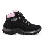 Coturno Adventure Confort Feminino em Couro - Preto
