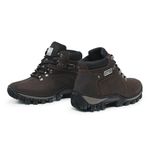 Tênis Adventure Coturno Confort em Couro Palmilha Gel Trekking Trabalho Dia a Dia - Marrom
