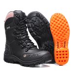 Bota Tática Militar Feminina Confort em Couro Palmilha em Gel Cano Alto - Preto