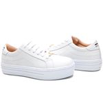 Tênis Feminino Casual em Couro - Branco