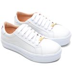 Tênis Feminino Casual em Couro - Branco