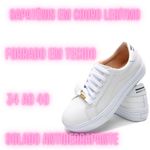 Tênis Feminino Casual em Couro - Branco