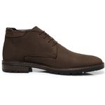 Sapato Abotinado Casual Masculino Nobuck em Couro - Café