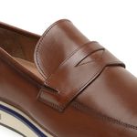 Sapato Casual Masculino London em Couro Sola Branca Luxuoso 
