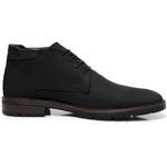 Sapato Abotinado Casual Masculino Nobuck em Couro - Preto