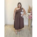 VESTIDO BELLA FLOR NULA MANGA MARRON