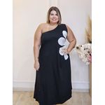 VESTIDO BELLA FLOR NULA MANGA PRETO