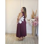 VESTIDO BELLA FLOR NULA MANGA MARSALA