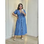 VESTIDO BOTÕES MIDI JEANS CLARO