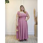 VESTIDO ALFAIATARIA LAÇO ROSA QUEIMADO