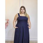 VESTIDO ALÇA LINHO AZUL MARINHO