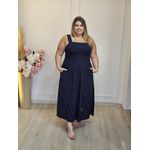 VESTIDO ALÇA LINHO AZUL MARINHO