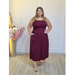 VESTIDO ALÇA LINHO MARSALA