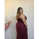 VESTIDO ALÇA LINHO MARSALA