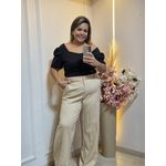 CALÇA PANTALONA EM LINHO-NUDE