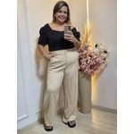 CALÇA PANTALONA EM LINHO-NUDE