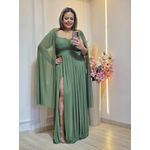 VESTIDO DE FESTA LONGO GLAMOUR VERDE MILITAR