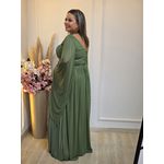 VESTIDO DE FESTA LONGO GLAMOUR VERDE MILITAR